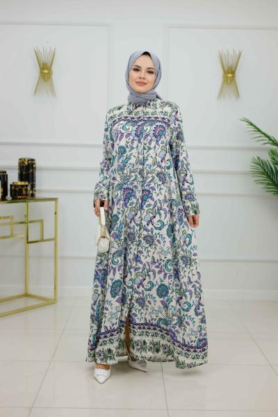 ALAÇATI ELBİSE FERACE-TURKUAZ