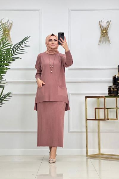 DEMET ETEKLİ TRİKO TAKIM-PUDRA