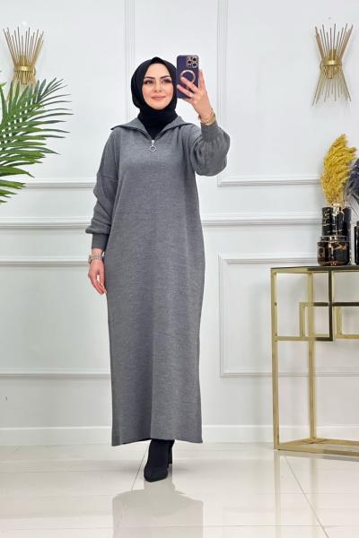 LARA TRİKO ELBİSE-ANTRASİT